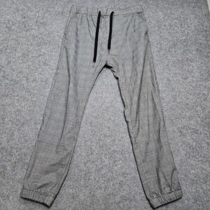 Drake Checkered Gray Black Men's Joggers Size 32